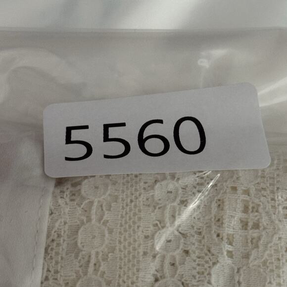 Old Navy Shirt Women Medium White Open Crochet Button Up Boho Neutral Minimalist - Picture 8 of 8